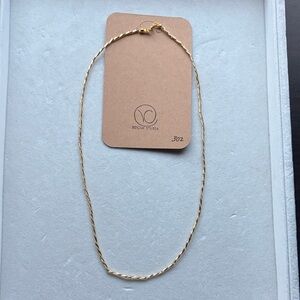 Elegant Twisted Beaded Gold Necklace Style# 302